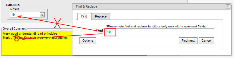 Results Maintenance - Find & Replace (only search within comments)