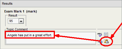 Results Maintenance - Single window (Topic Comment field)