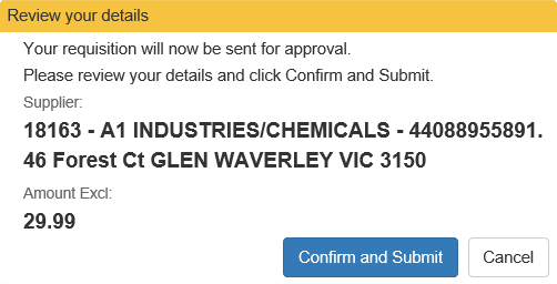 Review your details window