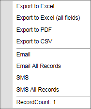 Right click menu