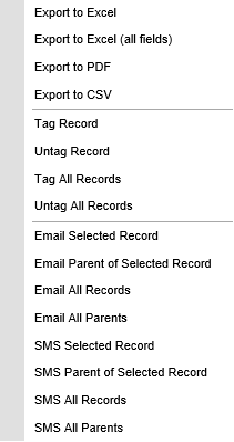 Right click menu