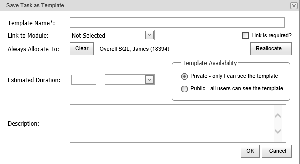 Save Task as Template window (synweb)