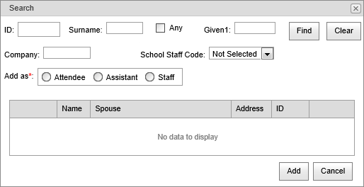 Search window (Excursion Maintenanance, synweb)