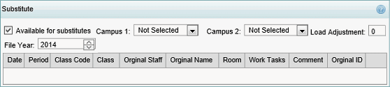 Staff Maintenance - Substitutes bar (synweb)