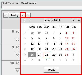 Staff Schedule Maintenance - Calendar (what's new, synweb)
