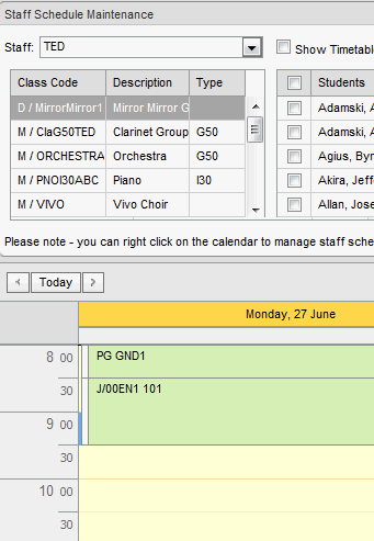 Staff Schedule Maintenance window (cut down, synweb)