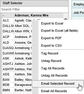 Staff Selector (emailing from a grid)