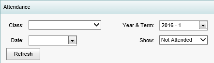 Student Maintenance - Attendance bar (selection area)
