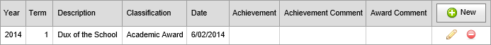Student Maintenance - Awards bar (grid area, no Seq, synweb)