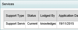 Student Maintenance - Services bar (what's new, cut-down, synweb)