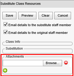 Substitute Class Resources - Attachments area (synweb, cut down, what's new)
