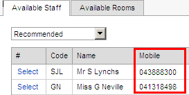 Substitute Class Resources - Available Staff tab (mobile highlight, what's new v2.63, synweb)
