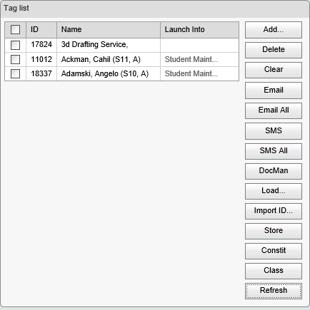 Tag List (2 records displayed, cut down, synweb)