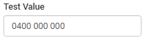 Test value field