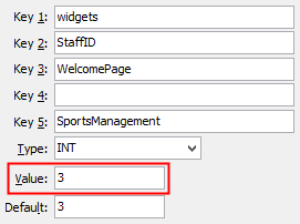 WelcomePageSportsManagement configuration setting