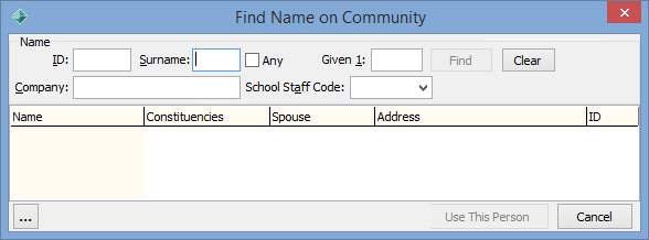 Find Name on Community window