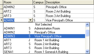 Key Maintenance - Rooms tab grid area (cut down)
