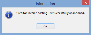 Abandon Successful window
