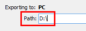About to Export Data window
