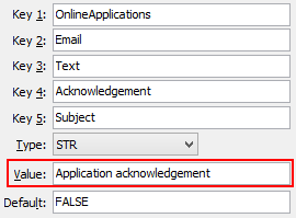 Acknowledgement Subject configuration setting