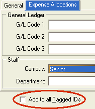 Add Staff PD Details - Expense Allocations tab (Add to all Tagged IDs)