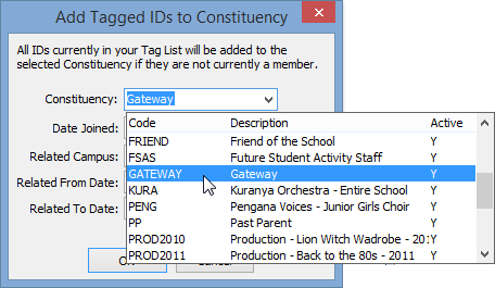 Add Tagged IDs to Constituency window