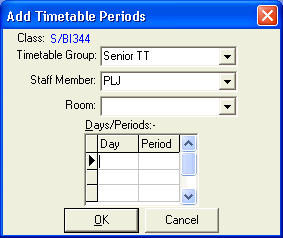 Add Timetable Periods window