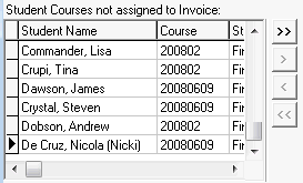 Agent Commission Schedule Maintenance (Student Courses not assigned to Invoice area)