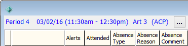 Attendance - Attendance officer mode grid headings