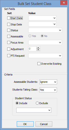 Bulk Set Student Class