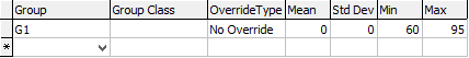 Class Maintenance - Result Groups tab (grid area)