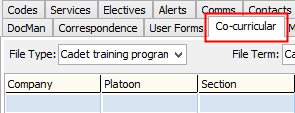 Co-curricular tab (highlighted)