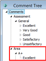 Comment Tree (Assessment area highlighted)