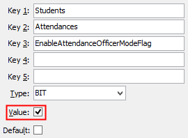 Configuration File Maintenance (EnableAttendanceOfficerModeFlag)