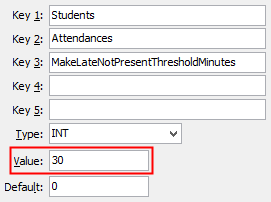 Configuration File Maintenance (MakeLateNotPresentThresholdMinutes)