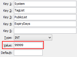 Configuration File Maintenance(PublicList:ExpiryDays)