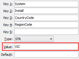 Configuration File Maintenance (RegionCode)