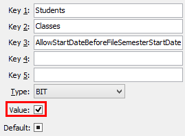 Configuration File Maintenance - AllowStartDateBeforeFileSemesterStartDate