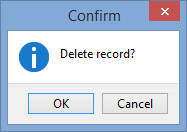 Confirm - Delete record