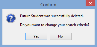 Confirm - Future Student deleted