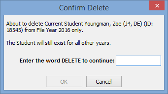 Confirm Delete window