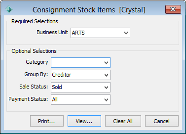 Consignment Stock Items