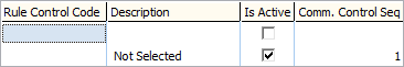 Course Agent Maintenance - Commission Control tab (grid, cut down)