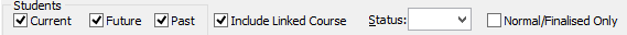 Course Maintenance - Students tab (cutdown)