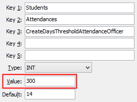 CreateDaysThresholdAttendanceOfficer configuration setting