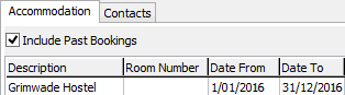 Current Student Maintenance - Accommodation tab - Accommodation sub-tab (cut down)