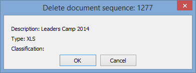 Delete document dialog