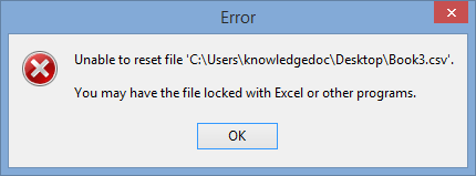 Error - Unable to import charges - file locked