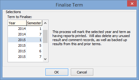 Finalise Term (selected)