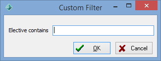 Grid filtering (typing the filter target)